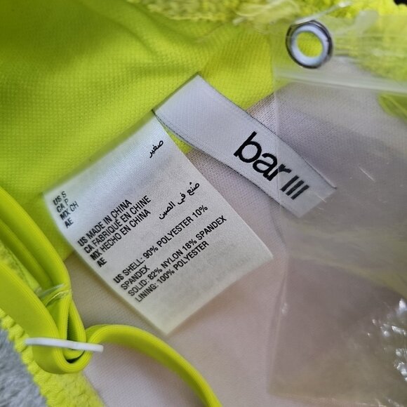 Bar III Convertible Bandeau Bikini Top Womens Size S Sunny Lime Removeable Strap - Picture 7 of 7